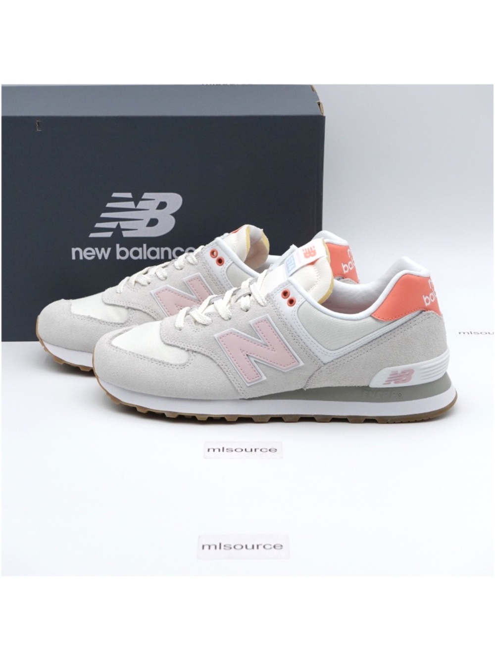 NEW Women's New Balance 574 Suede Sneakers WL574IPK Reflection/Rose